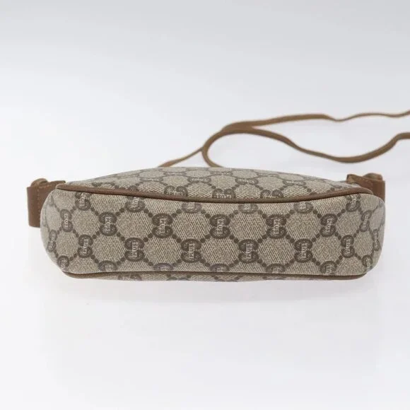 GUCCI GG Plus Supreme Shoulder Bag PVC Beige Auth